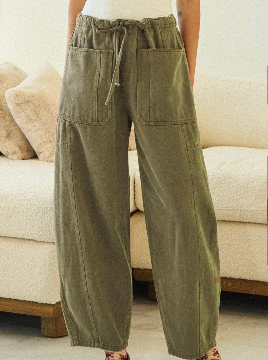 Zadie Vintage Wash Barrel Pants