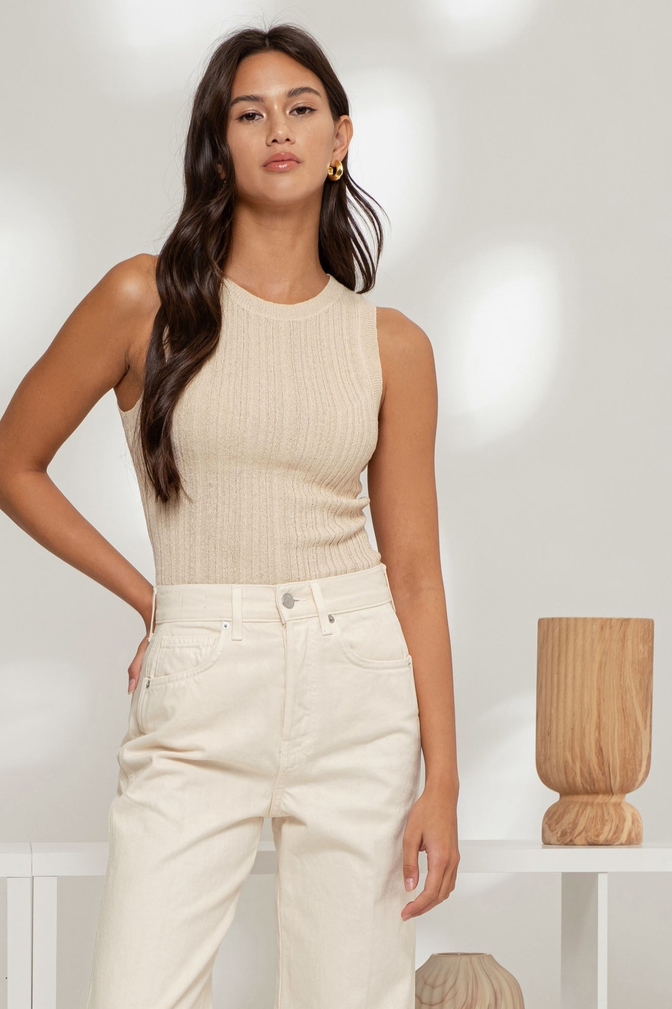 Round Neck Knit Top