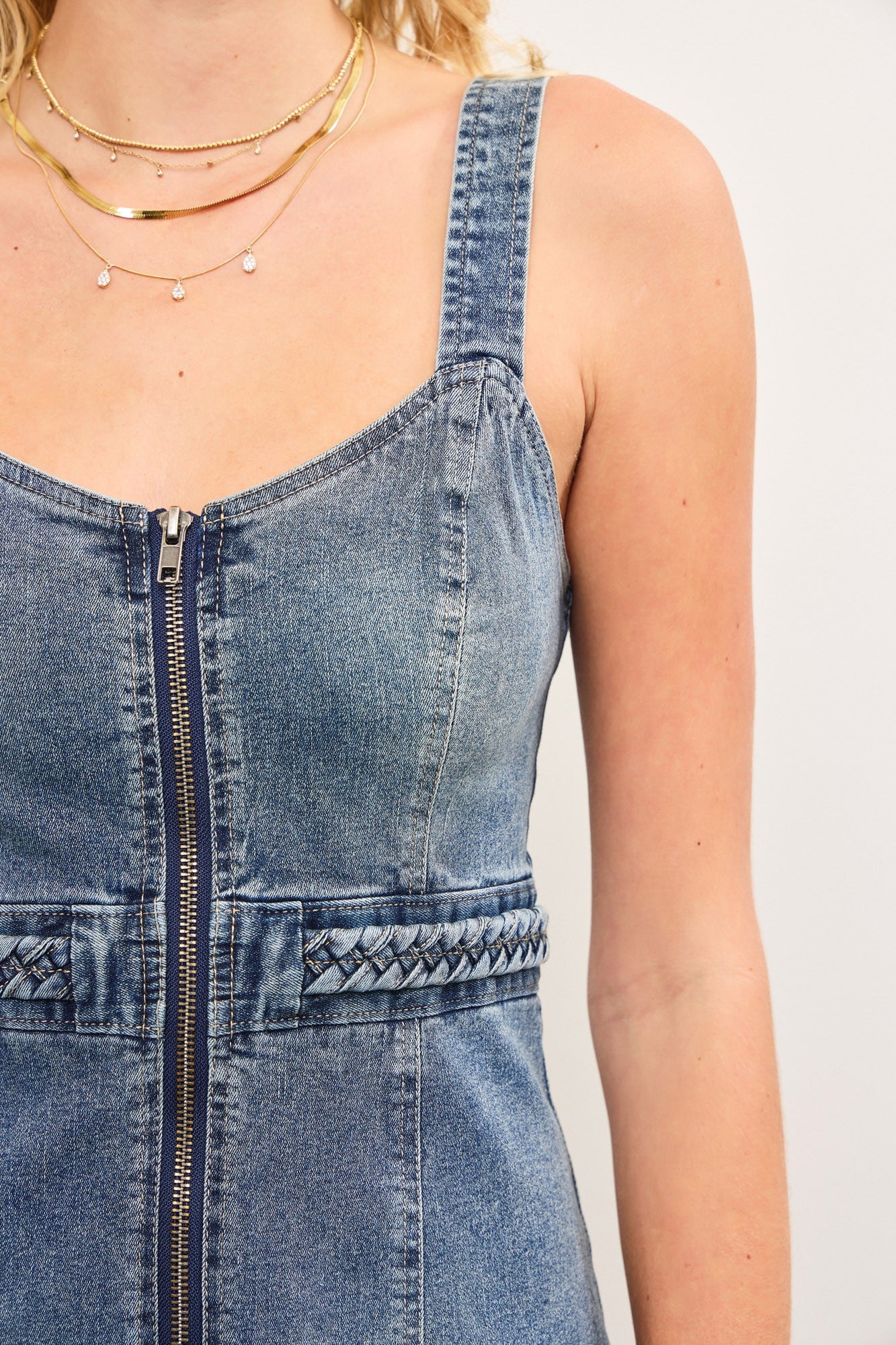Selma Zip Up Denim Dress