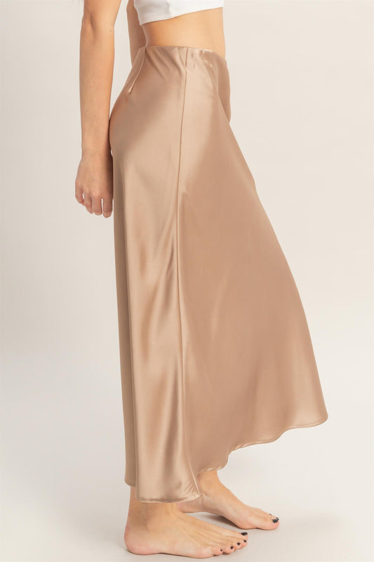 Aria Satin Midi Skirt
