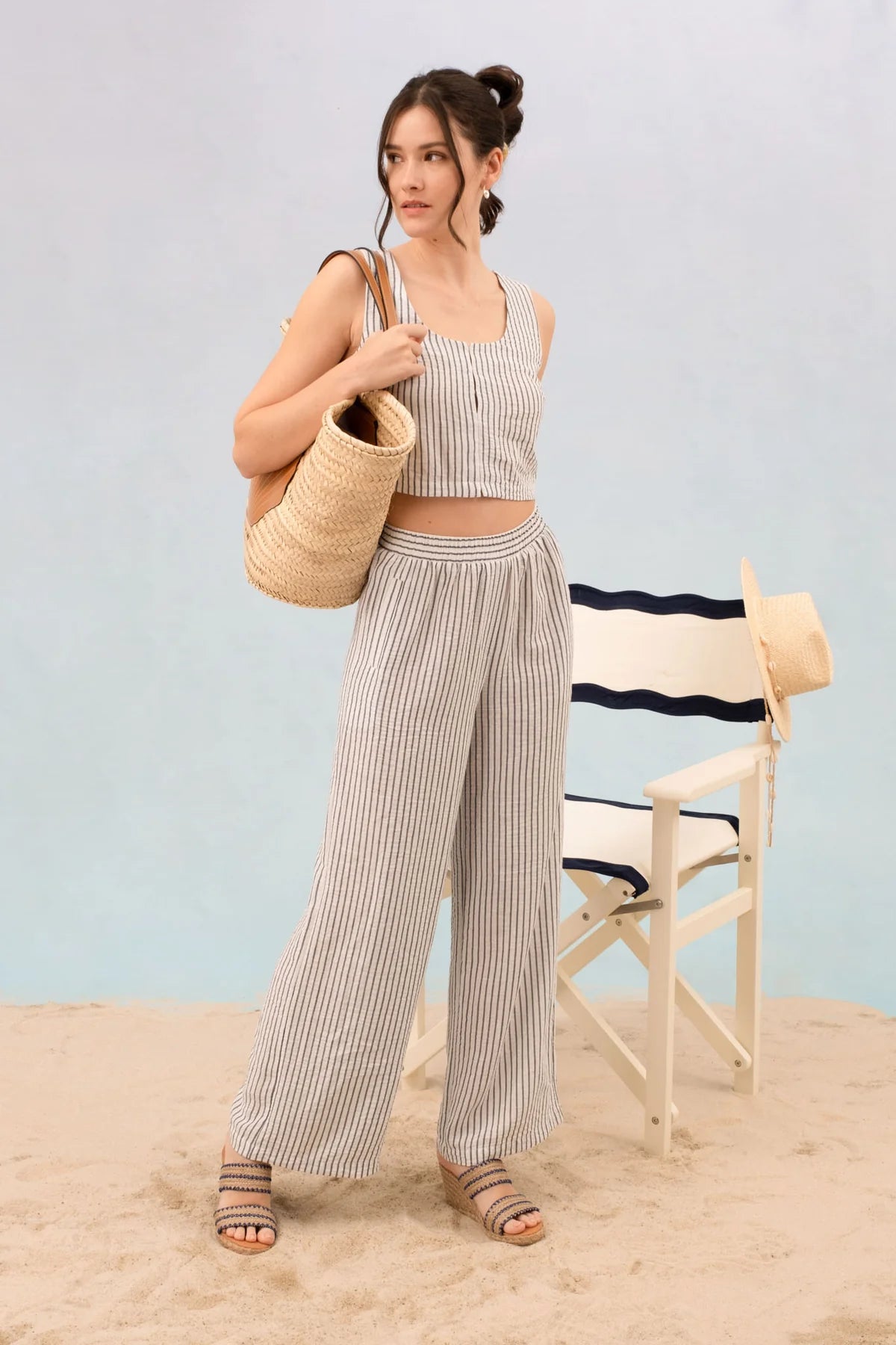 Harbor Stripe Linen Set