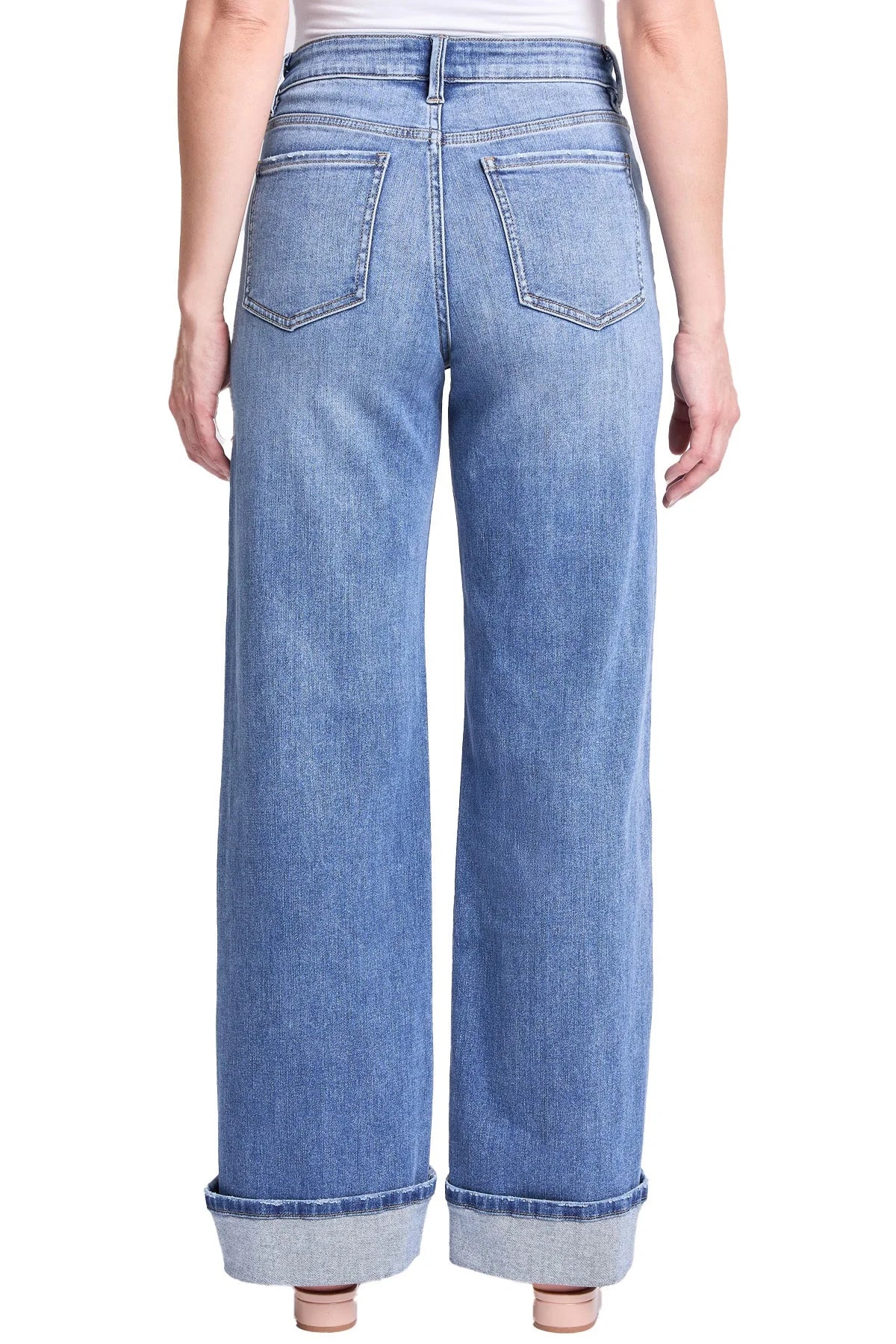 Luna Wide-Leg Cuff Jeans