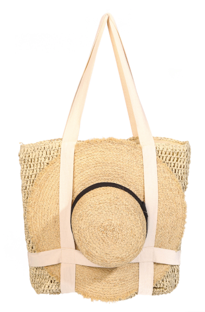 Braided Straw Hat Holder Tote