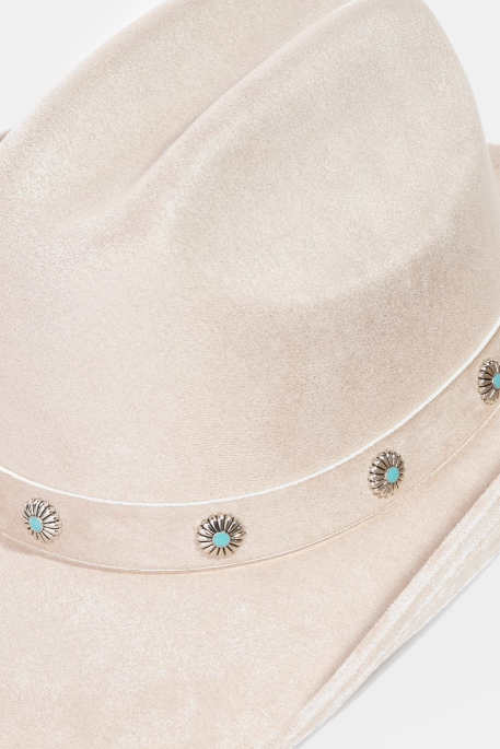 Willa Studded Flower Strap Cowboy Hat