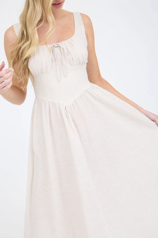 Lina Striped Midi Dress