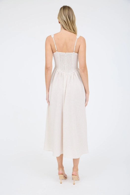 Lina Striped Midi Dress