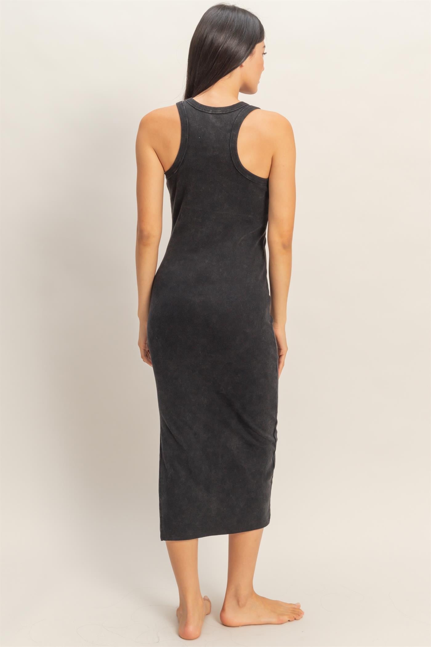 Midnight Mineral Wash Midi Dress
