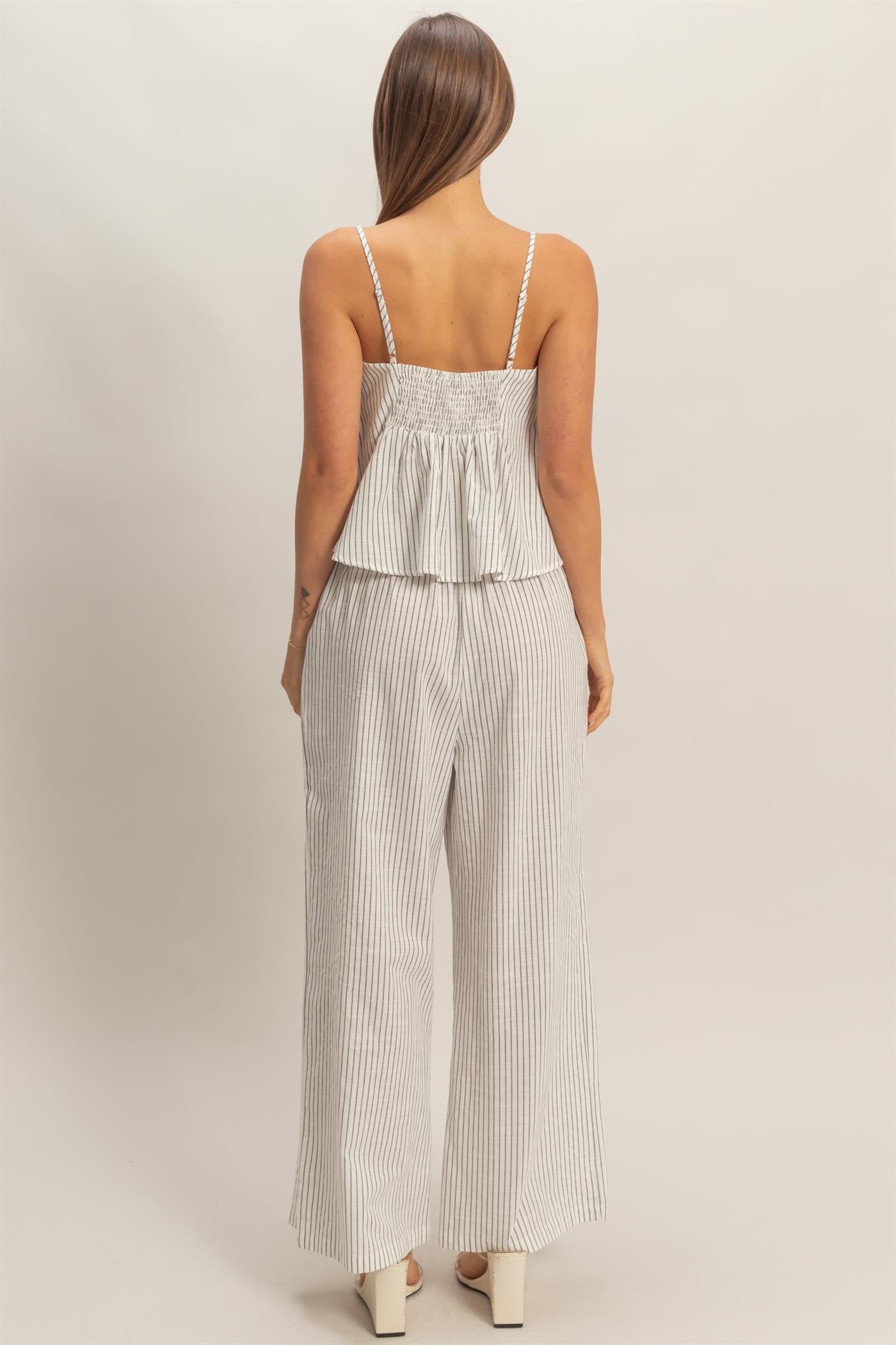 Capri Striped Wide-Leg Pants