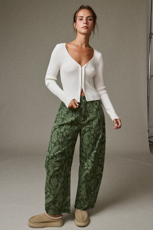 Alma Ribbed Knit Long Sleeve Top
