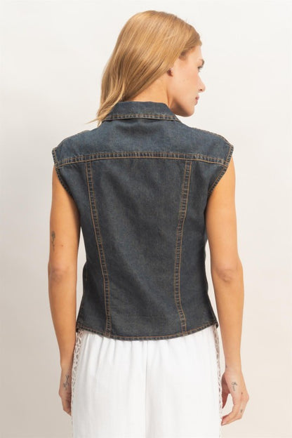 Willow Sleeveless Denim Top