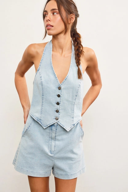 Blake Halter Vest Romper