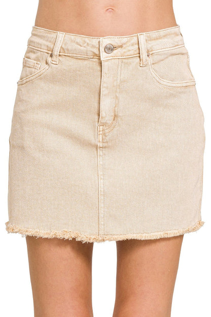 Frankie Frayed Denim Skirt