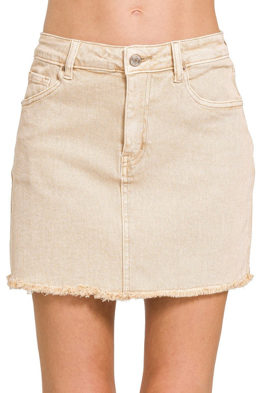 Frankie Frayed Denim Skirt
