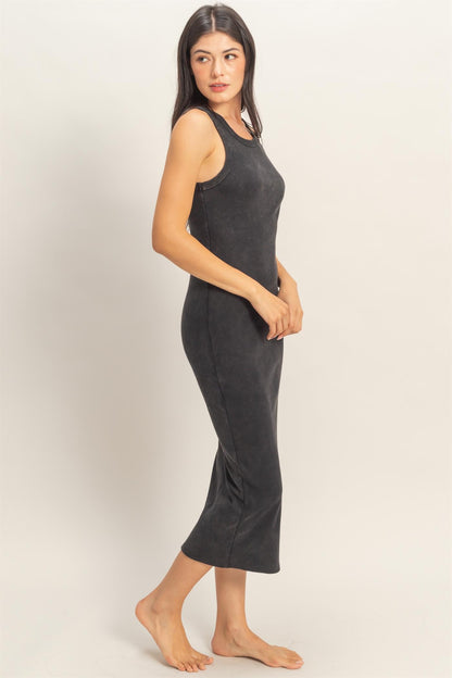 Midnight Mineral Wash Midi Dress