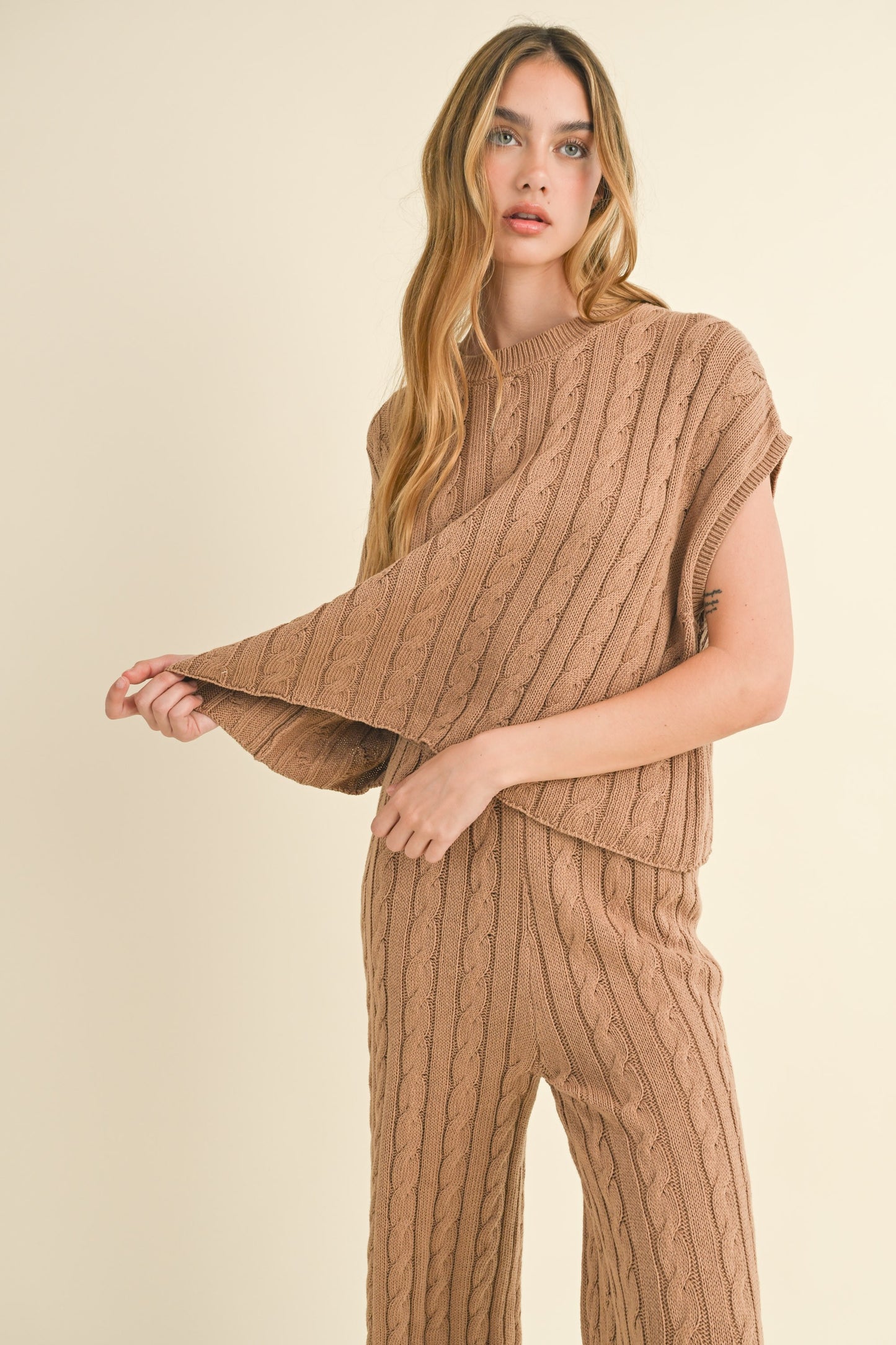 Mabel Knit Cap Sleeve Top