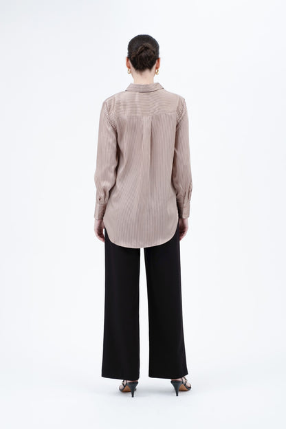 Emilia Striped Satin Blouse