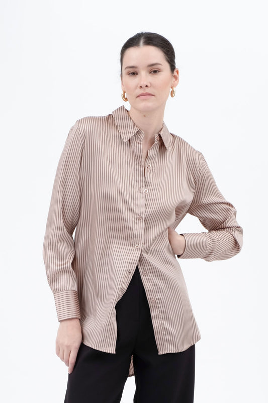 Emilia Striped Satin Blouse
