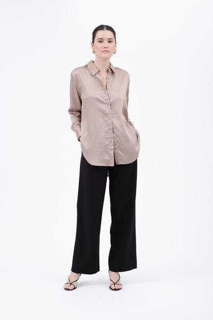 Emilia Striped Satin Blouse