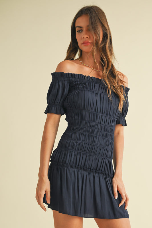 Luna Smocked Off-Shoulder Dress
