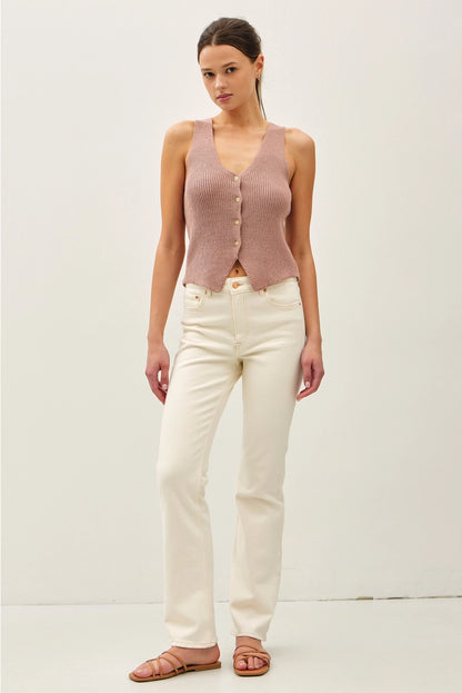Rae Ribbed Knit Sweater Vest