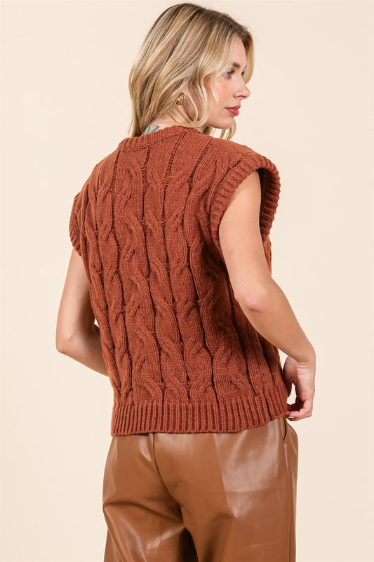 Tessa Cable Knit Vest