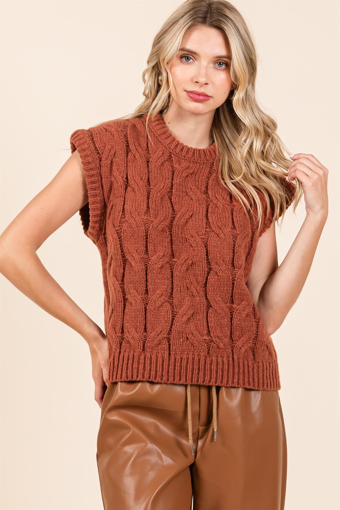 Tessa Cable Knit Vest