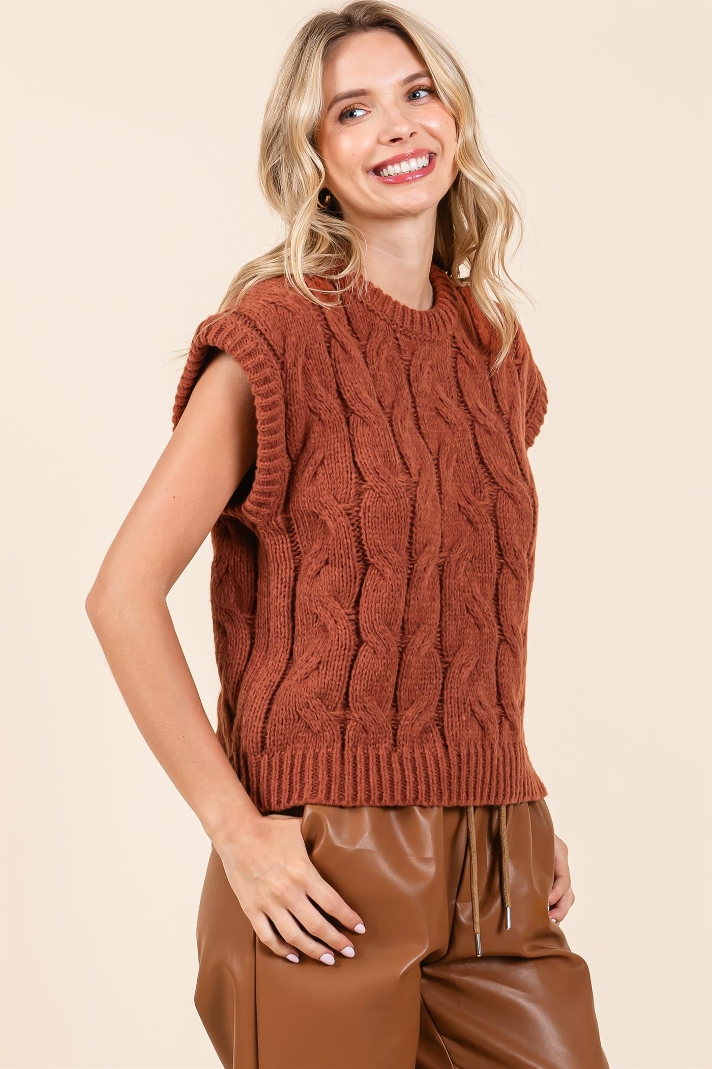 Tessa Cable Knit Vest