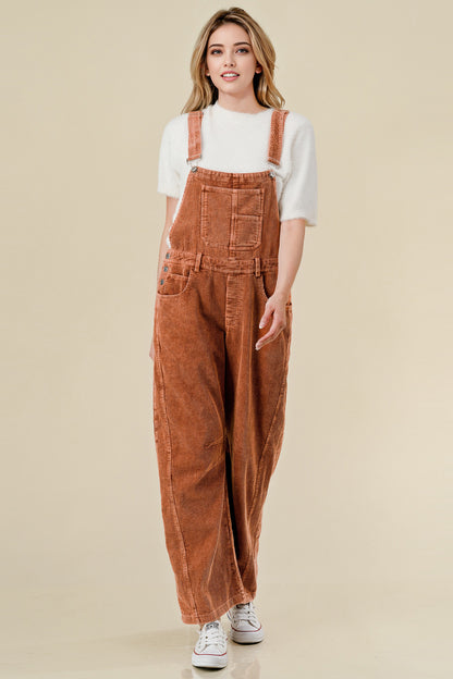 Remi Corduroy Barrel Overalls