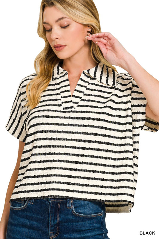 Paloma Textured Stripe Top