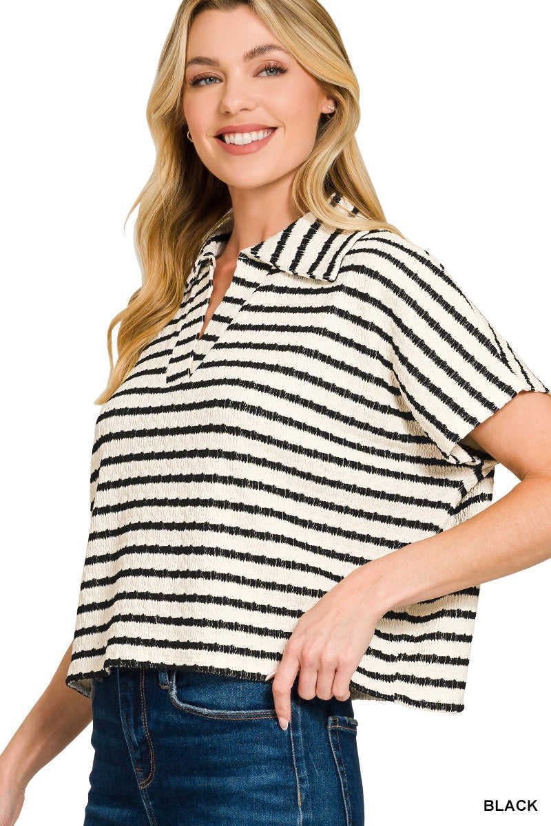 Paloma Textured Stripe Top
