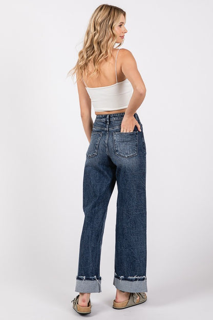 Harper Cuffed Wide Leg Jeans