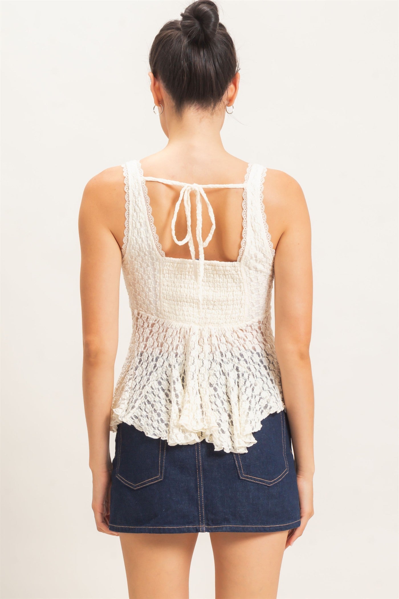 Savannah Lace Peplum Top