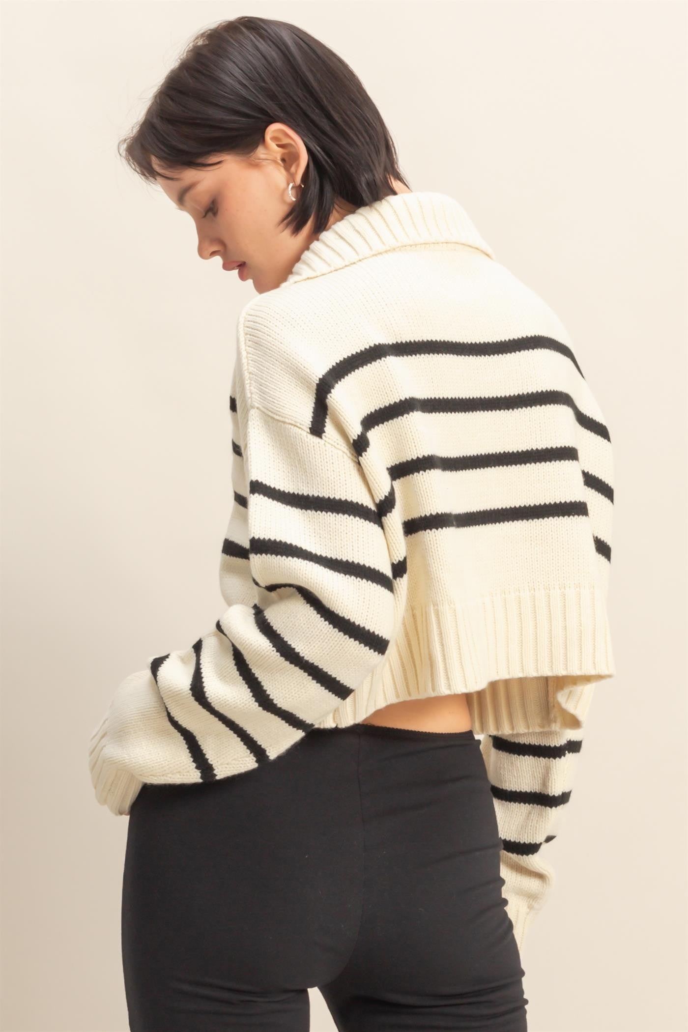 Marlowe Striped Collared Sweater