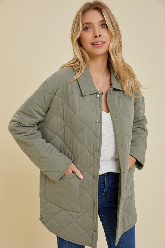 Olive Quilted Coat