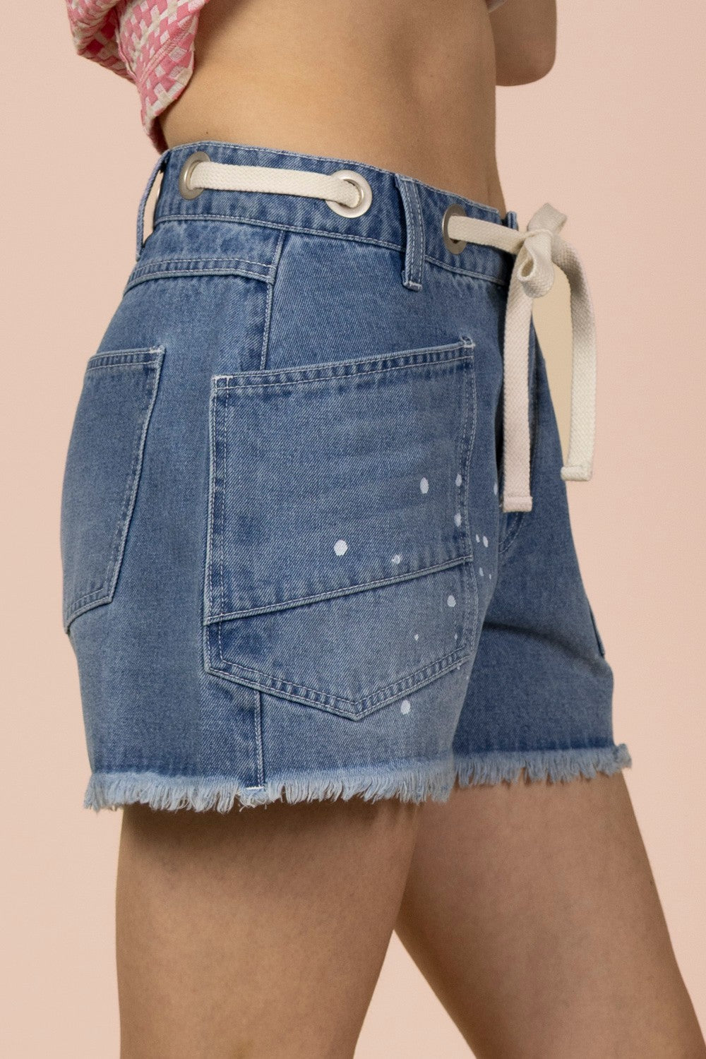 Splatter Denim Shorts