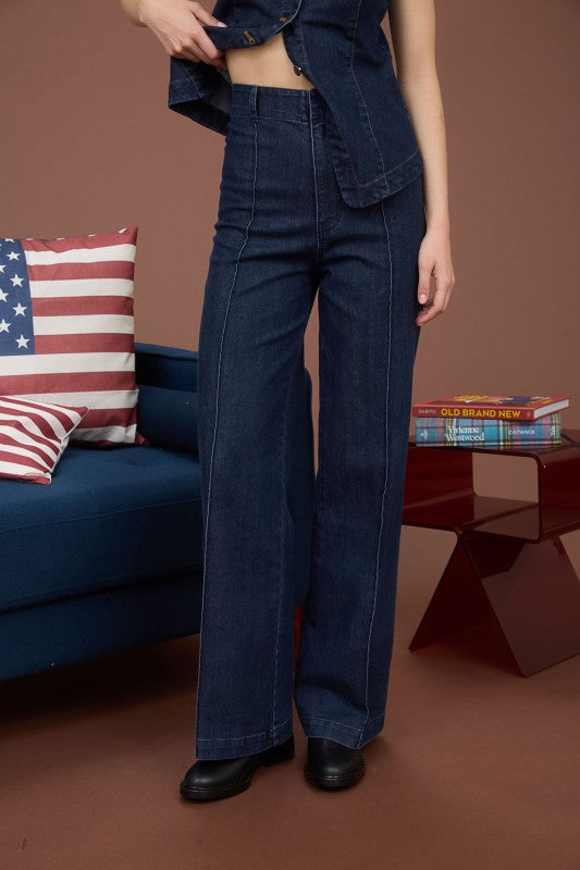 Lina Wide Leg Denim Pants