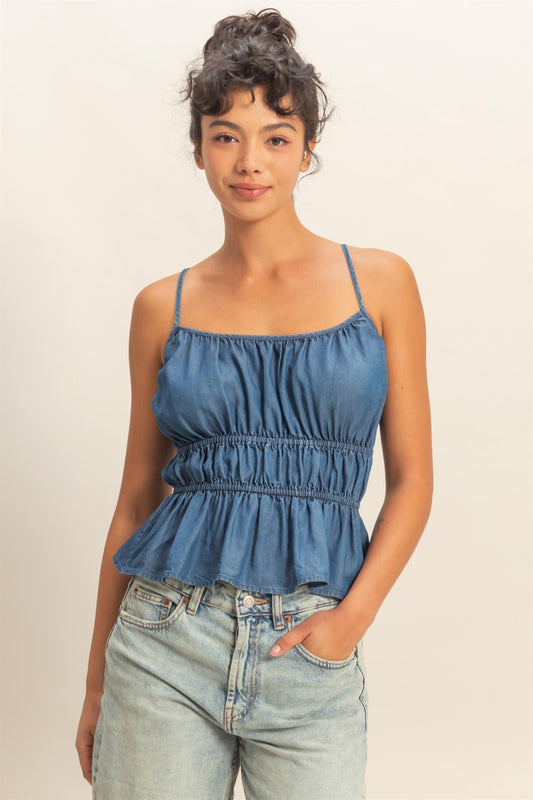 Marisol Smocked Peplum Top