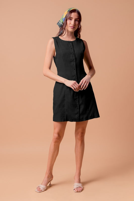 Clara Button-Front Dress