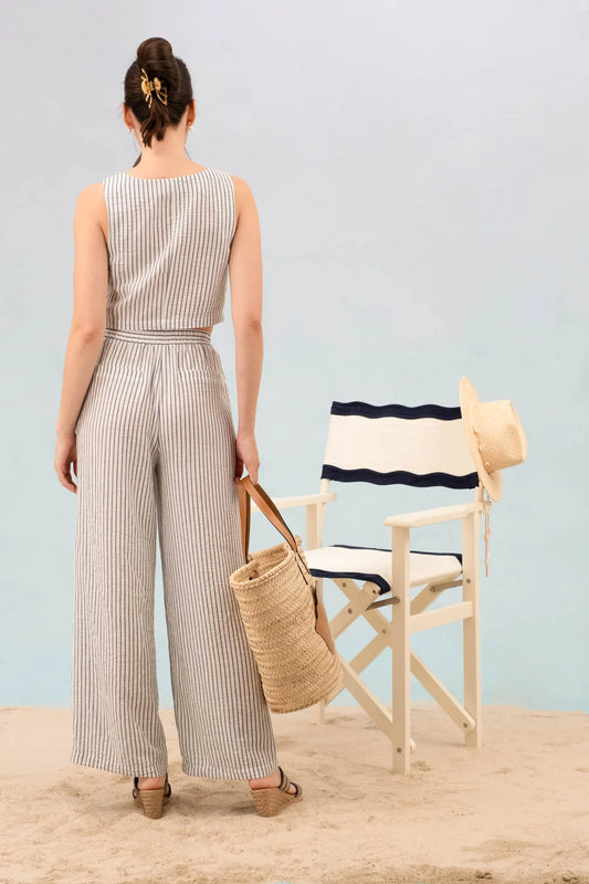 Harbor Stripe Linen Set