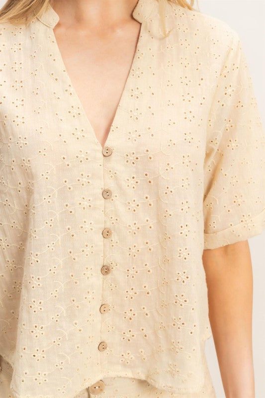 Remi Floral Eyelet Top