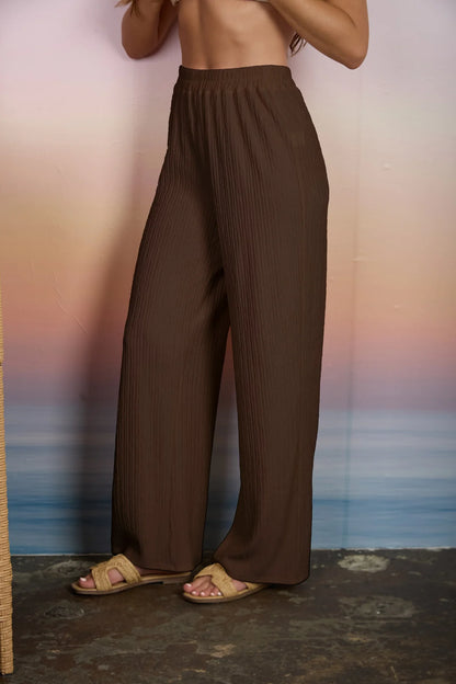 Coast Ribbed Wide-Leg Pants