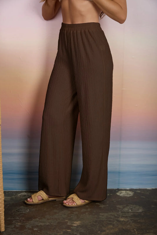 Coast Ribbed Wide-Leg Pants