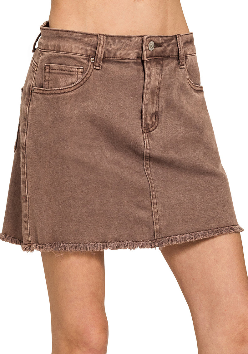Frankie Frayed Denim Skirt
