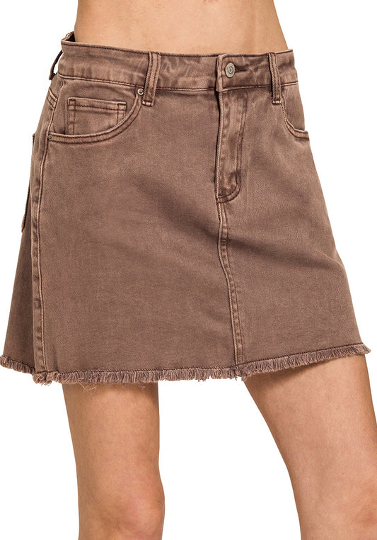 Frankie Frayed Denim Skirt