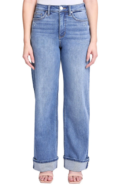 Luna Wide-Leg Cuff Jeans