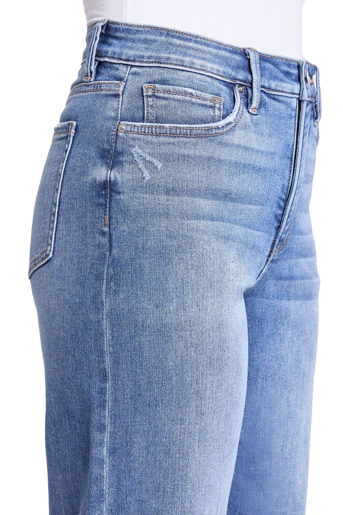 Luna Wide-Leg Cuff Jeans
