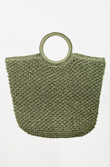 Round Handle Knitted Tote Bag