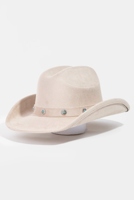 Willa Studded Flower Strap Cowboy Hat