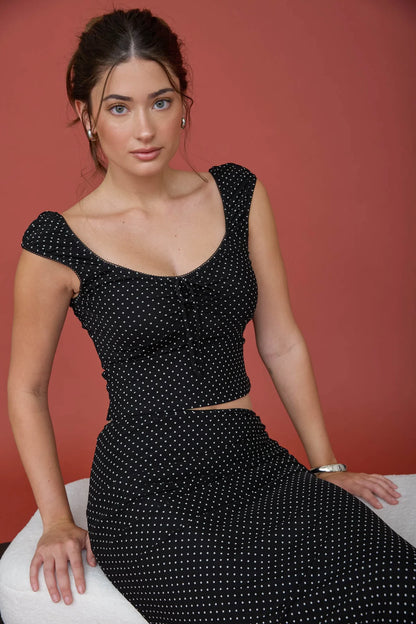 Midnight Muse Tie-Front Top