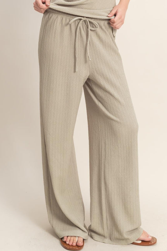 Valencia Textured Wide Leg Pants